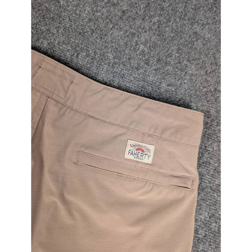 Faherty All Day Shorts Mens 30 Khaki Brown Drawstring Casual